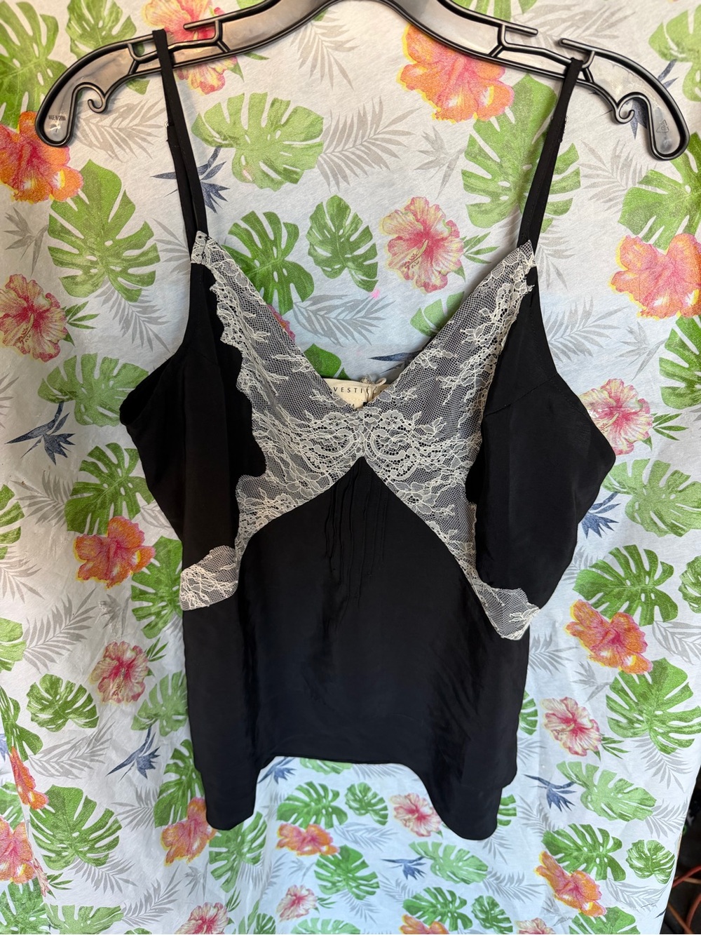Lovestitch Y2K Black Lace Trim Cami Top